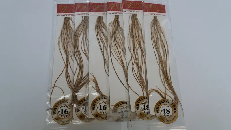Whiting 100 Saddle Hackle Pack in Golden Badger